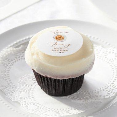 Love is brewing minimalist bridal shower edible frosting rounds