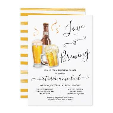 Love is brewing Rehearsal Dinner Beer Invitations