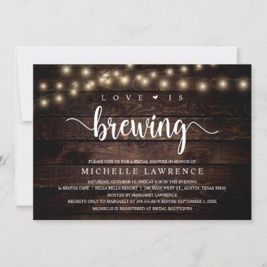 Love is brewing, Rustic Bridal Shower Celebration Invitations