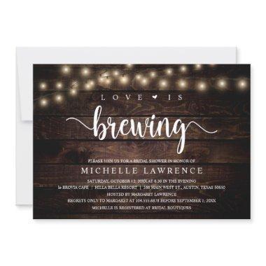 Love is brewing, Rustic Bridal Shower Celebration Invitations