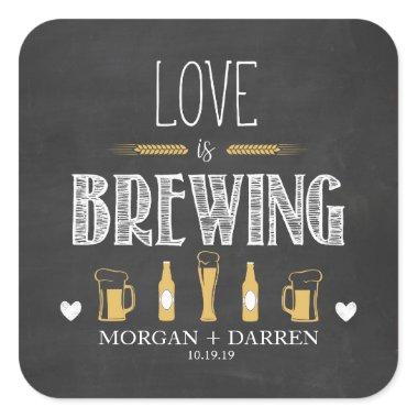 Love is Brewing Square Sticker
