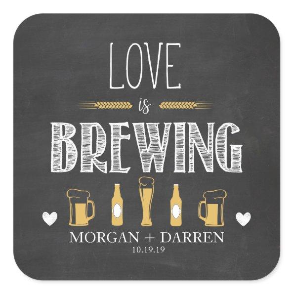 Love is Brewing Square Sticker