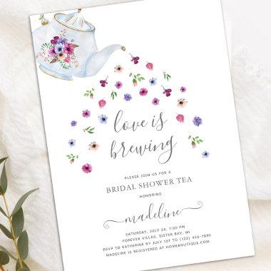 Love is Brewing Tea Party Bridal Shower Invitations