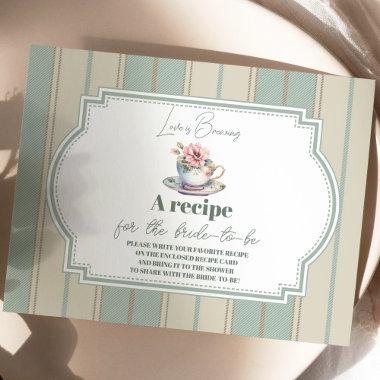 Love is Brewing Tea Party  Recipe Enclosure