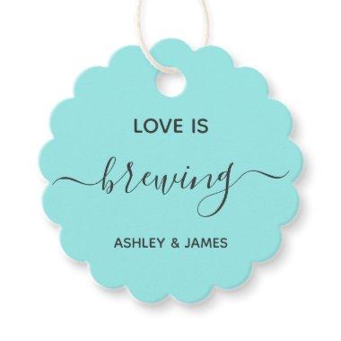 Love is Brewing Wedding Favor Gift Tag for Coffee