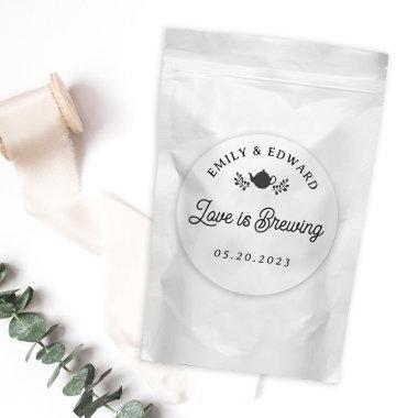 Love is Brewing Wedding Tea Favor Classic Round Sticker