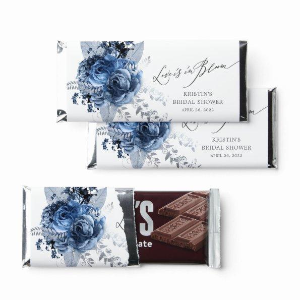 Love Is In Bloom Blue Floral  Hershey Bar Favors