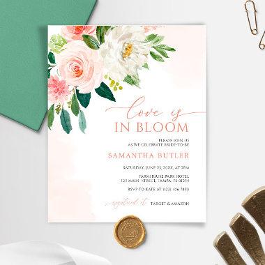 Love is in Bloom Blush Bridal Shower Invitations