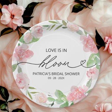 Love Is In Bloom  Blush Floral Paper Plates