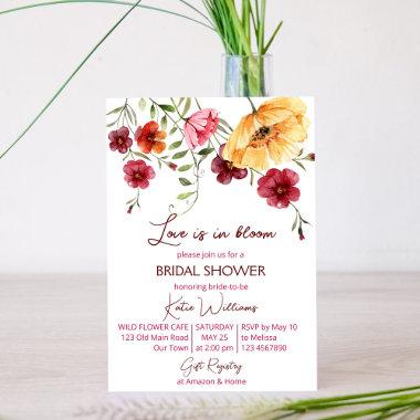 Love is in bloom burgundy flowers