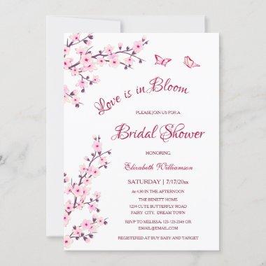 Love Is In Bloom | Cherry Blossom Bridal Shower Invitations