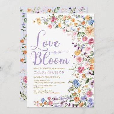 Love is in Bloom | Chic Wildflower Bridal Shower Invitations