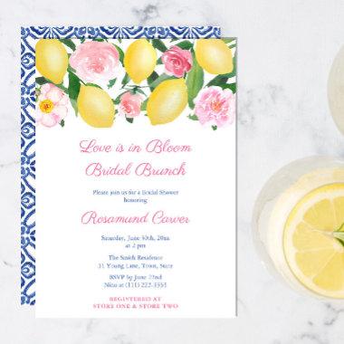 Love Is In Bloom Citrus Bridal Shower Brunch Party Invitations