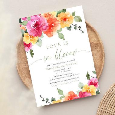 Love is in bloom colorful spring bridal shower Invitations