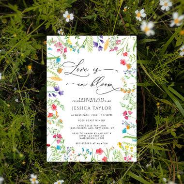 Love is in Bloom Colorful Wildflower Bridal Shower Invitations