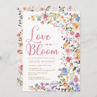 Love is in Bloom Colorful Wildflower Bridal Shower Invitations