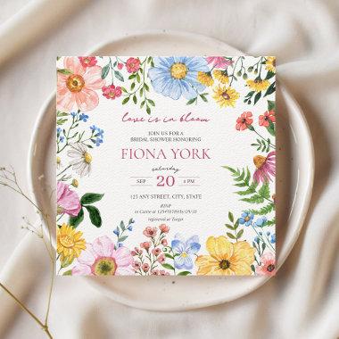 Love is in Bloom | Cute Wildflower Bridal Shower Invitations