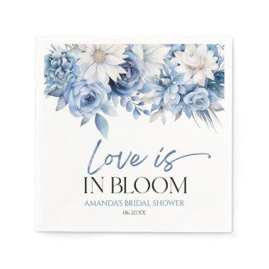 Love Is In Bloom Dusty Blue Floral  Napkins