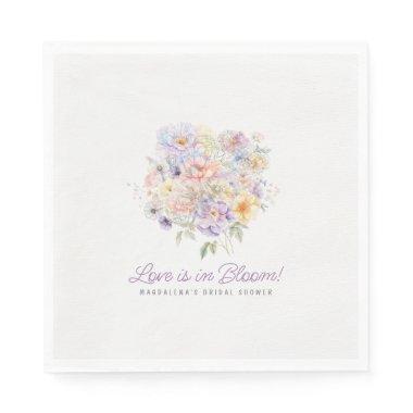 Love is in Bloom Floral  Custom Napkins
