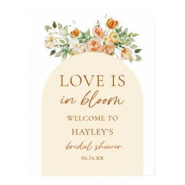 Love Is In Bloom Floral Bridal Shower Welcome Sign