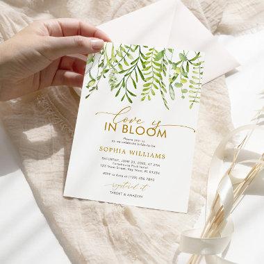 Love is in Bloom | Greenery Bridal Shower Invitations