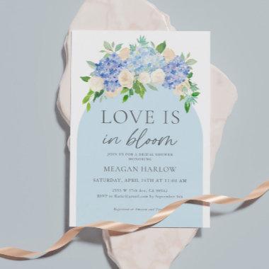 Love Is In Bloom Hydrangea Bridal Shower Invitations