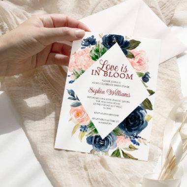 Love is in Bloom Navy & Pink Flowers