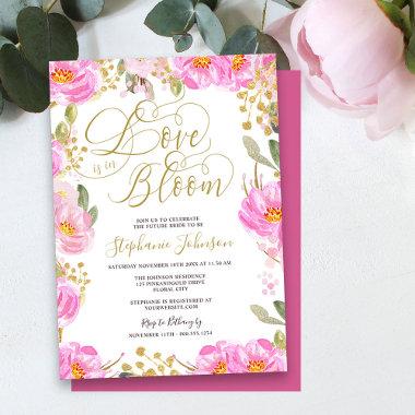 Love is in Bloom Pink Gold Floral