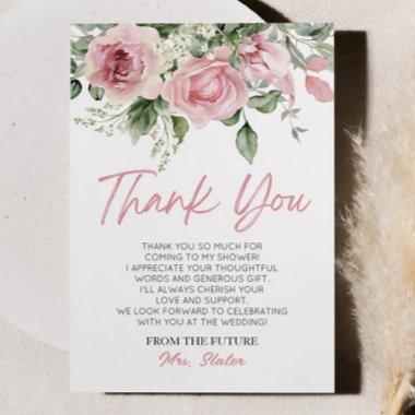 Love Is In Bloom Pink Rose Floral  Thank You