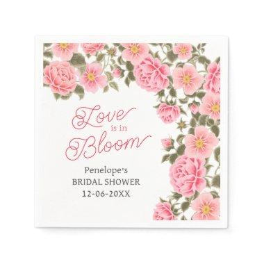 LOVE IS IN BLOOM PRETTY PINK WILD ROSES NAPKINS