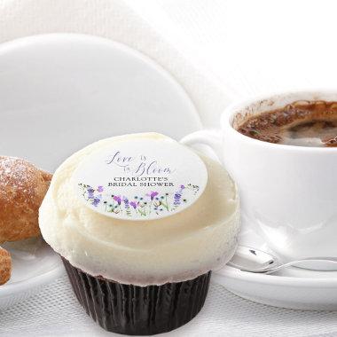 Love is in Bloom Purple Wildflower  Edible Frosting Rounds