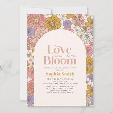 Love is in Bloom Retro Floral Arch Bridal Shower Invitations