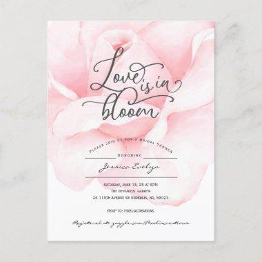 Love is in bloom, simple modern bridal shower invi invitation postInvitations