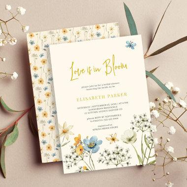 Love is in bloom watercolor floral bridal shower Invitations