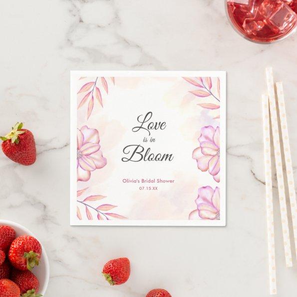 Love is in Bloom Watercolor Floral  Napkins