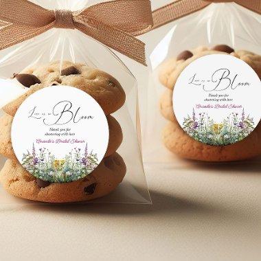 Love is in Bloom Wildflower Floral  Classic Round Sticker