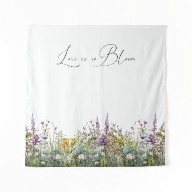 Love is in Bloom Wildflower Floral Bridal Shower Tapestry