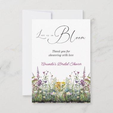 Love is in Bloom Wildflower Floral Bridal Shower Thank You Invitations