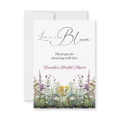 Love is in Bloom Wildflower Floral Bridal Shower Thank You Invitations