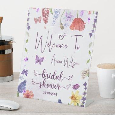 love is in bloom wildflower spring  pedestal sign