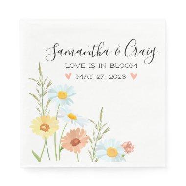 Love is in Bloom Wildflower Wedding Napkins