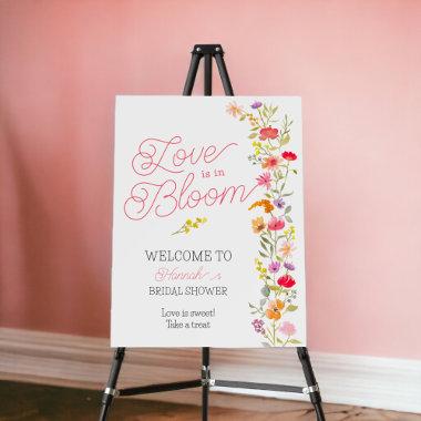 Love is in bloom wildflowers floral bridal welcome foam board