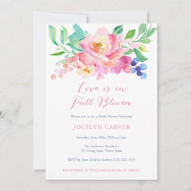Love is in Full Bloom Watercolor Shower Invitations