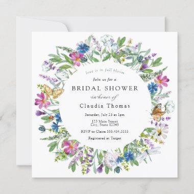 Love is in Full Bloom Wildflower Bridal Shower Invitations