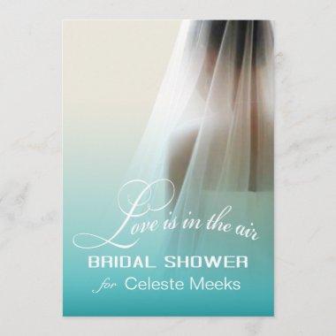 Love is in the Air Bridal Shower | teal ombre Invitations