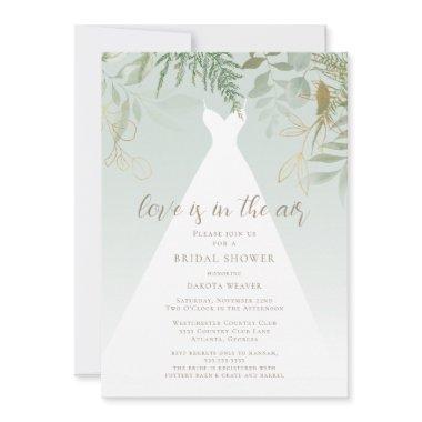 Love Is In The Air Greenery Bridal Shower Invitations