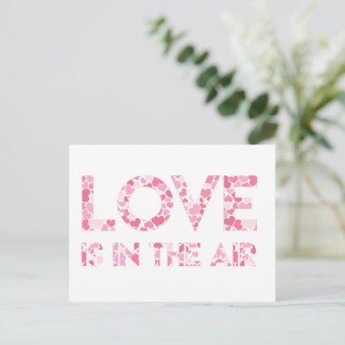 LOVE IS IN THE AIR - Pink Hearts Pattern PostInvitations