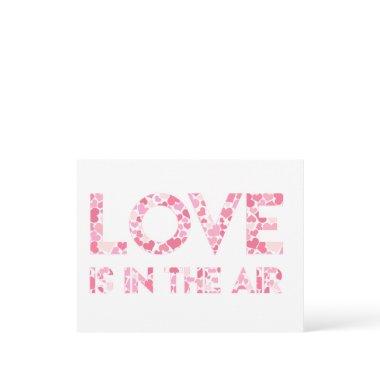 LOVE IS IN THE AIR - Pink Hearts Pattern PostInvitations