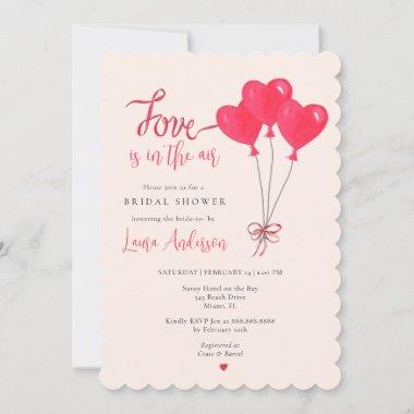 Love is in the Air Pink & Red Bridal Shower Invitations