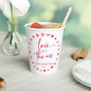 Love Is In The Air Red Pink Hearts Bridal Shower Paper Cups